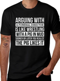 Funeral Director Pig Mud Wrestling Graphic T-Shirt