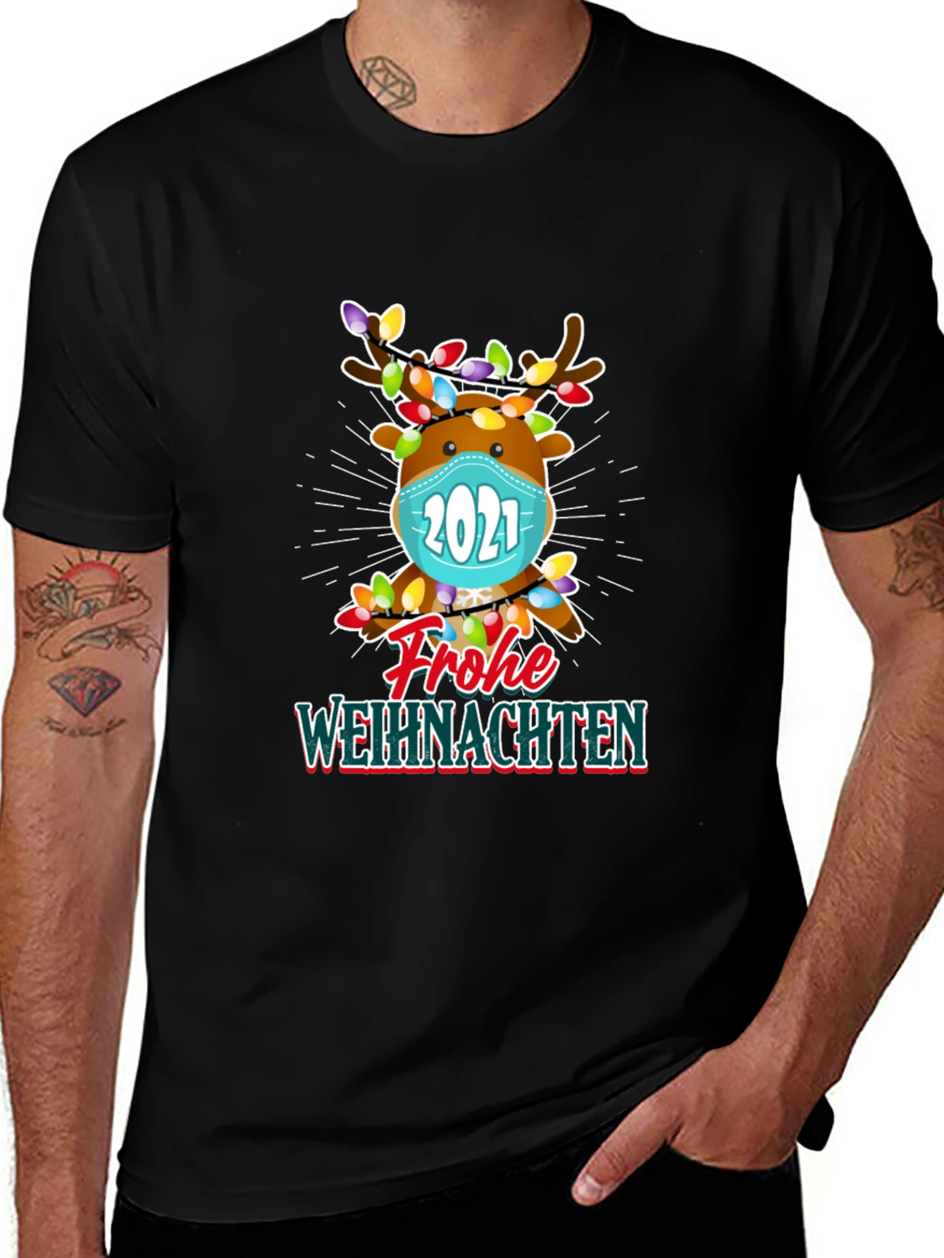 Festive Reindeer 2021 Christmas T-Shirt
