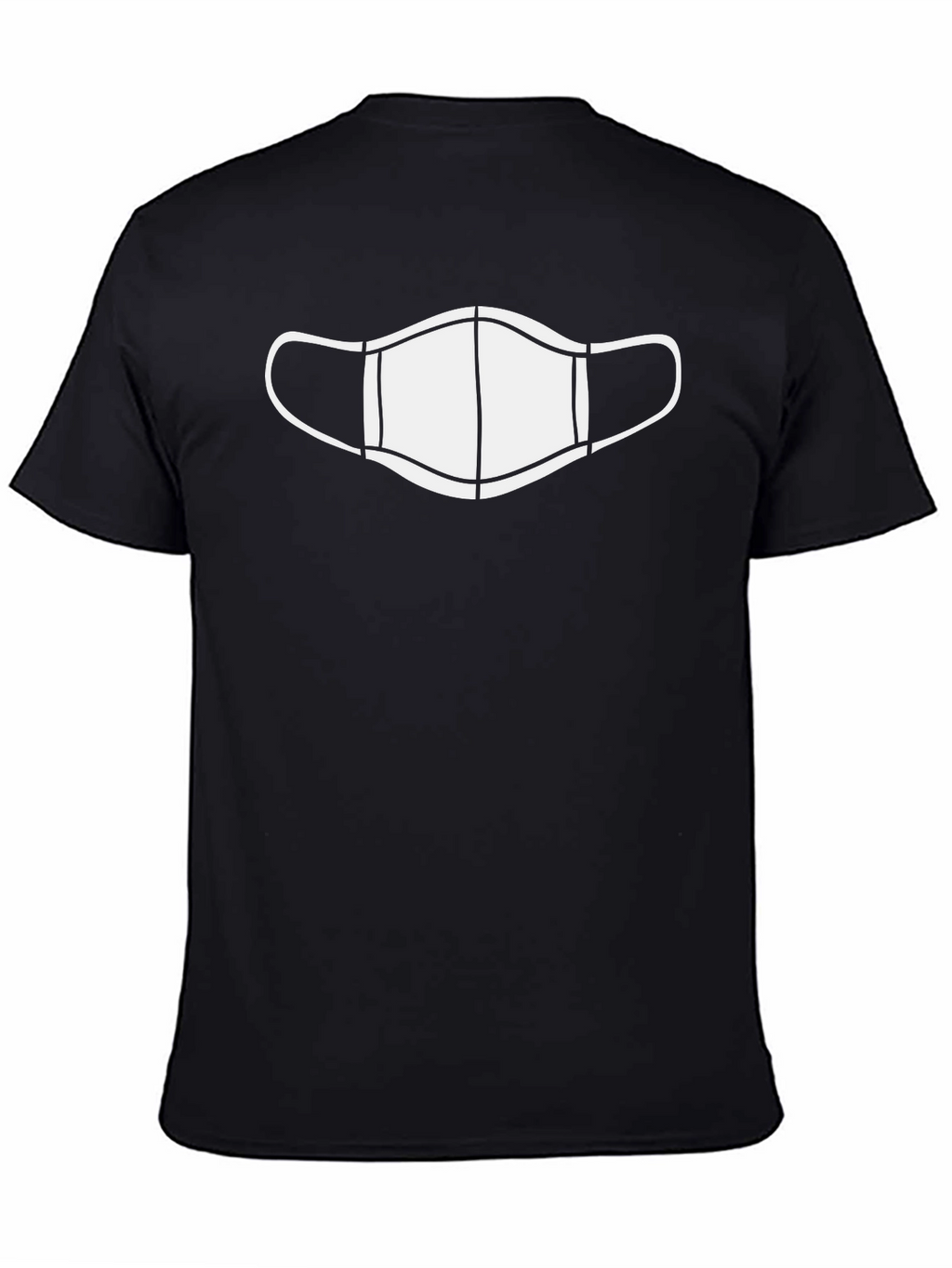 Face Mask Graphic Tee - Black Cotton T-Shirt