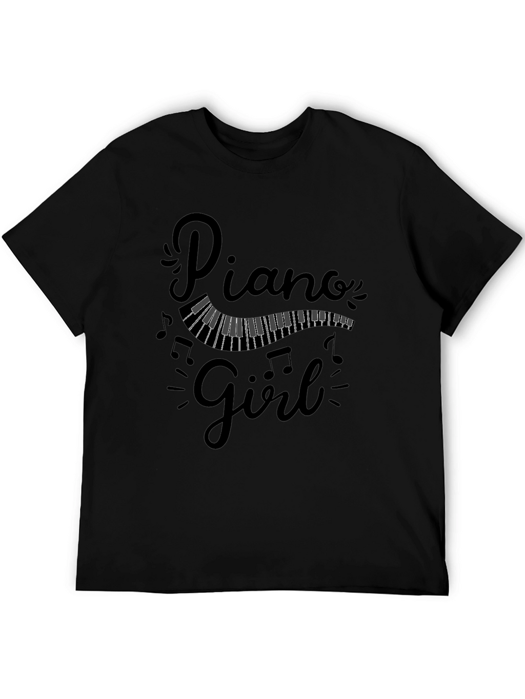 Piano Girl Graphic Tee - Music Lover T-Shirt