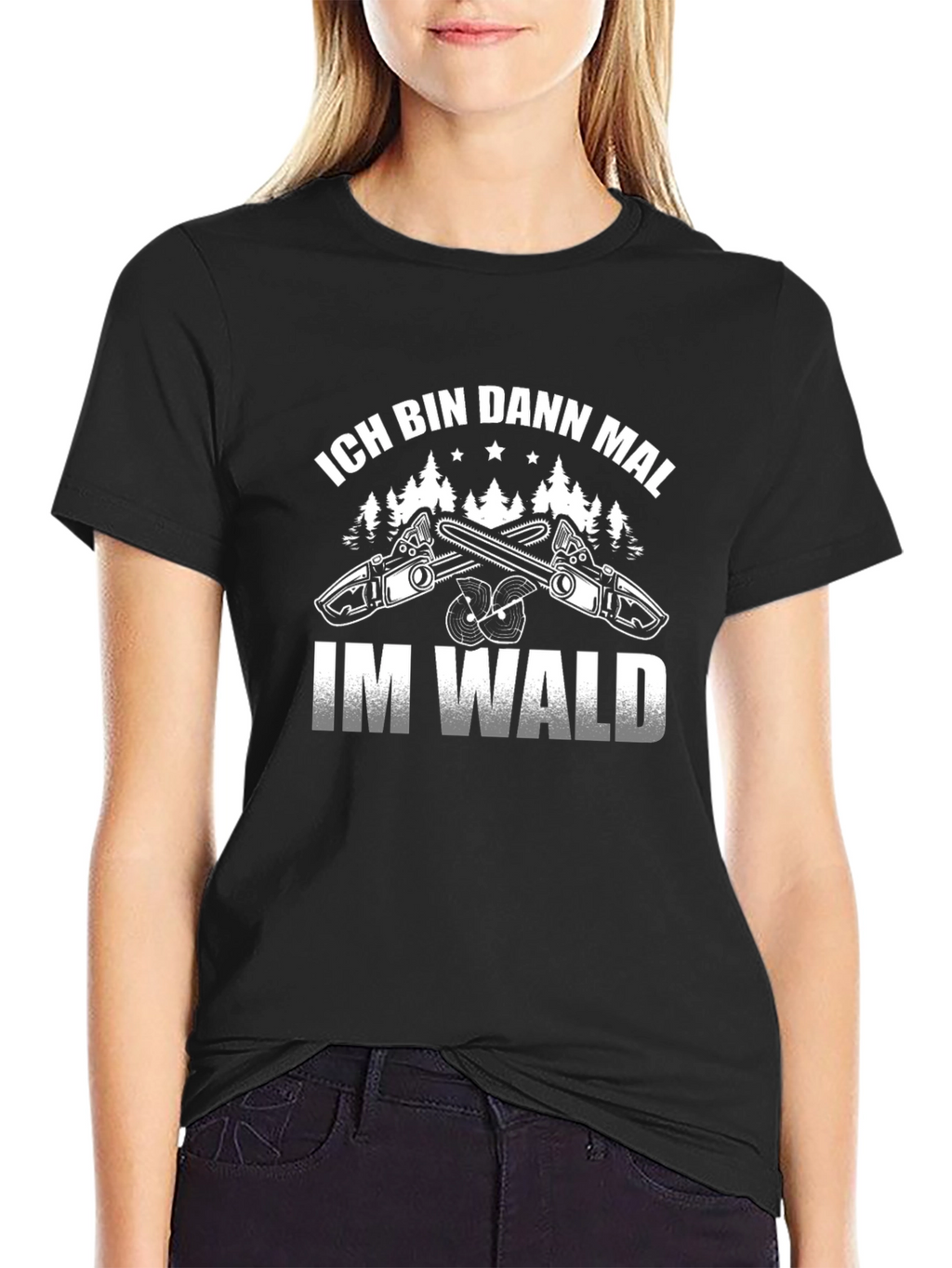 Ich Bin Dann Mal Im Wald Black T-Shirt