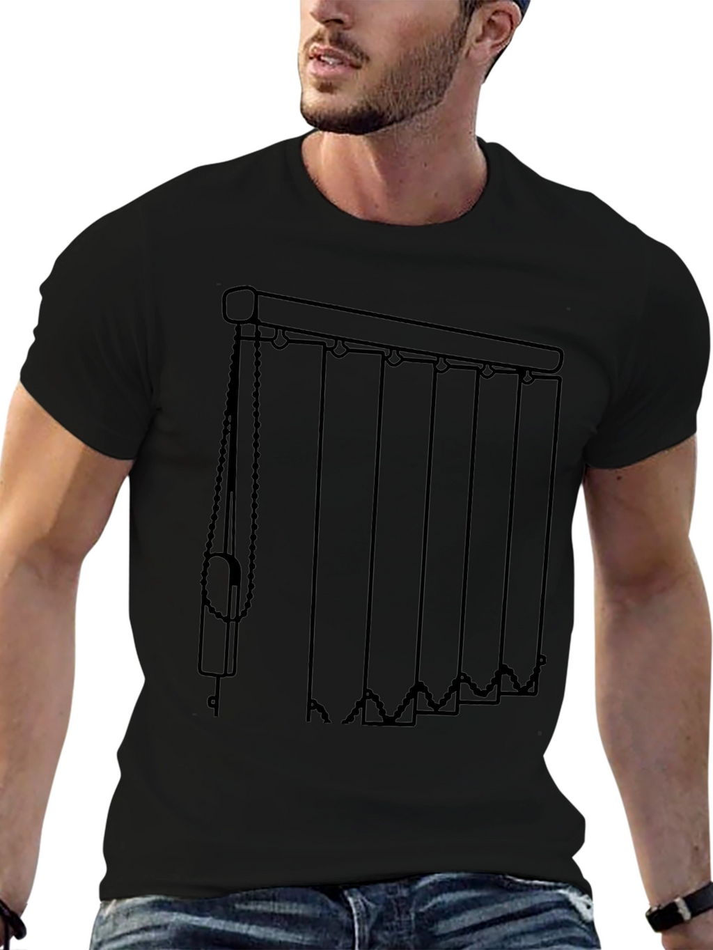 Vertical Blinds Graphic Tee - Modern Window Covering Shirt