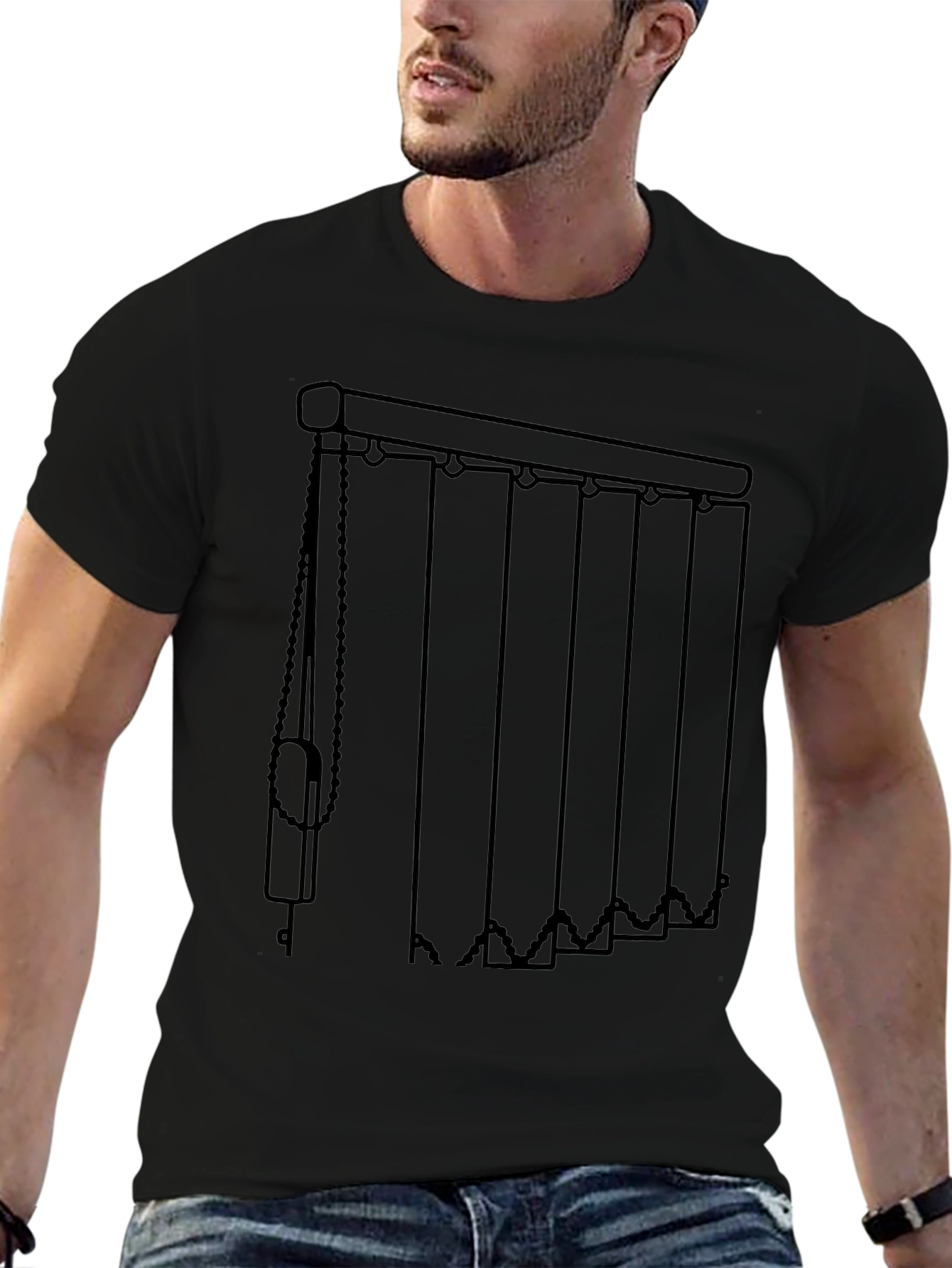 Vertical Blinds Graphic Tee - Modern Window Covering Shirt