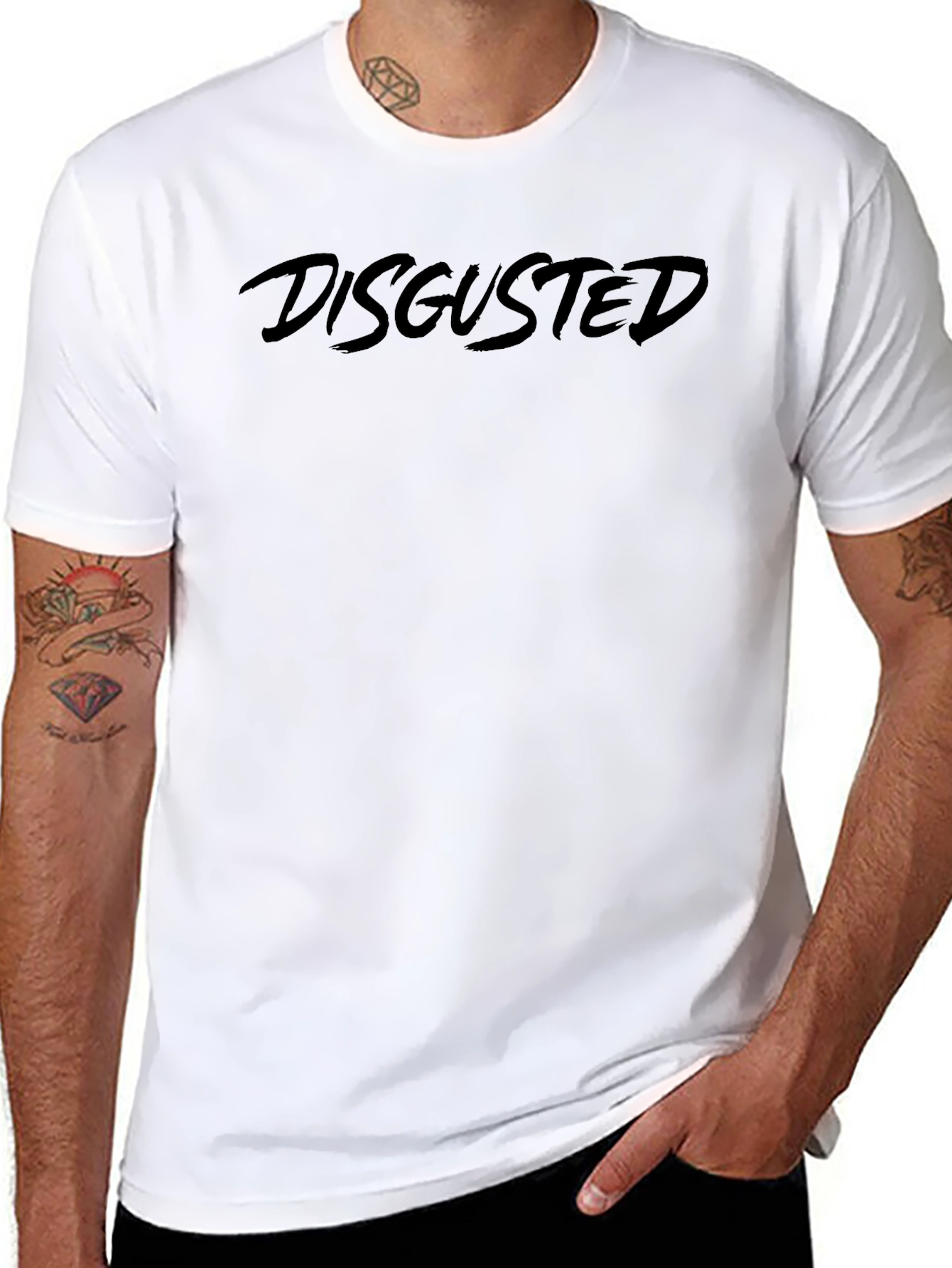 Disgusted Graphic Tee - Black Cotton Comfort