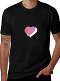 Heart Graphic Tee - Stylish Black T-Shirt