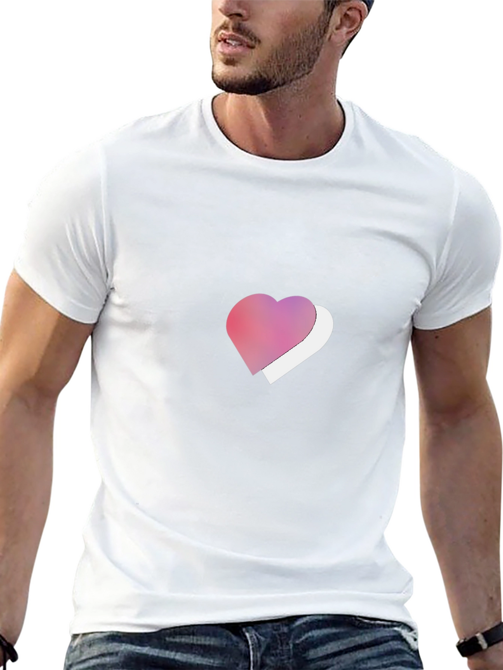Heart Graphic Tee - Stylish Black T-Shirt