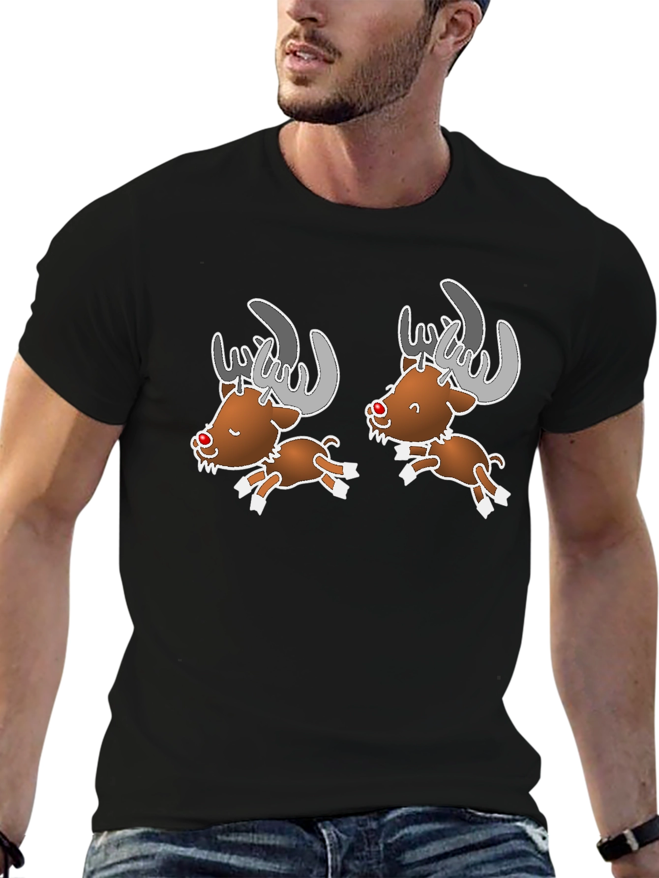 Cartoon Reindeer Graphic Tee