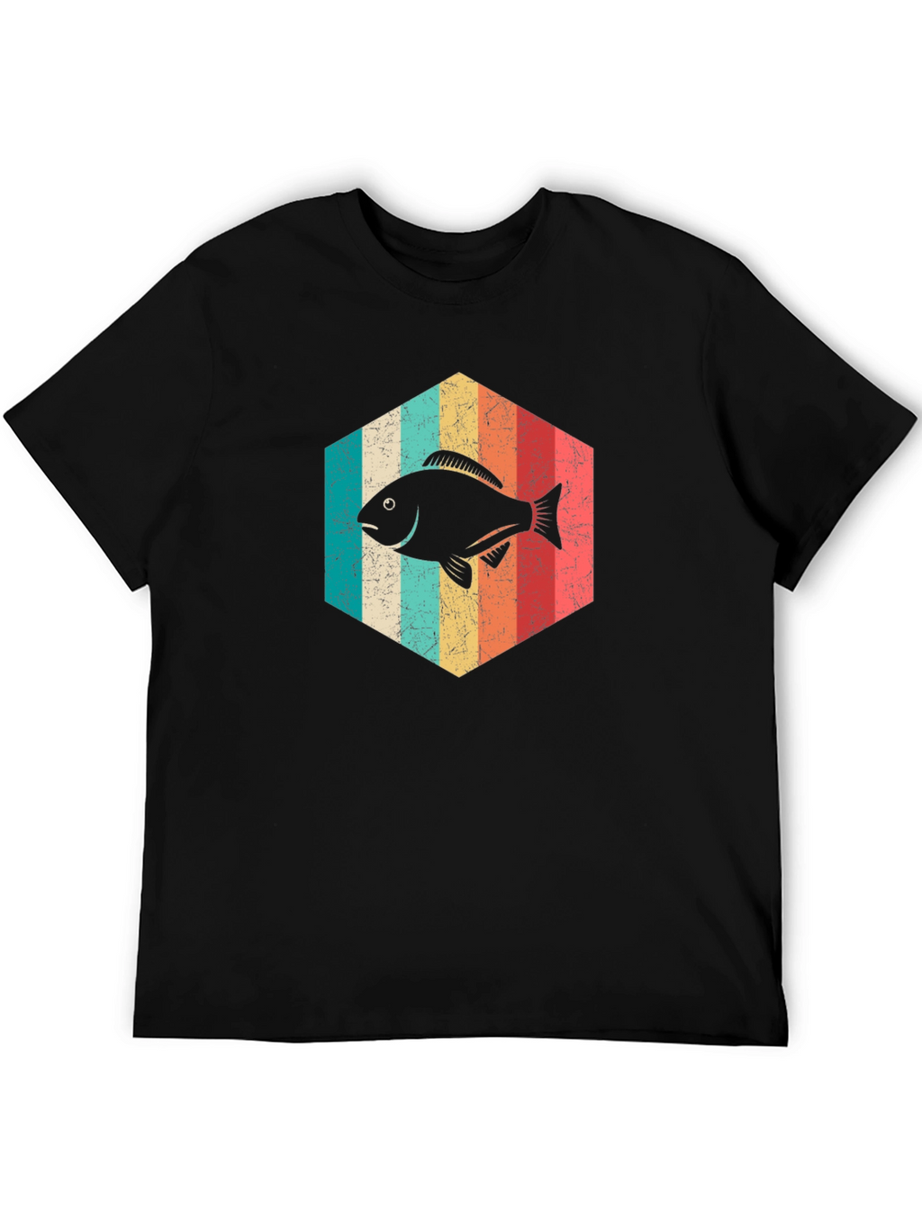 Retro Fish Graphic Tee - Black
