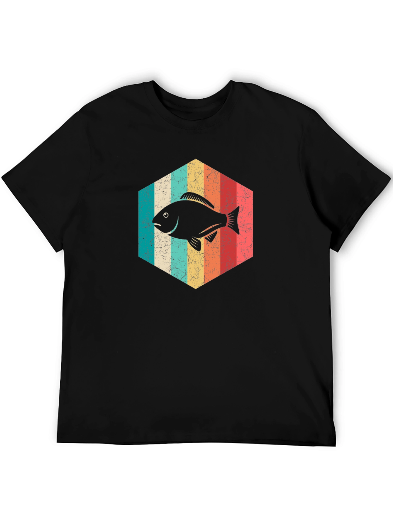 Retro Fish Graphic Tee - Black