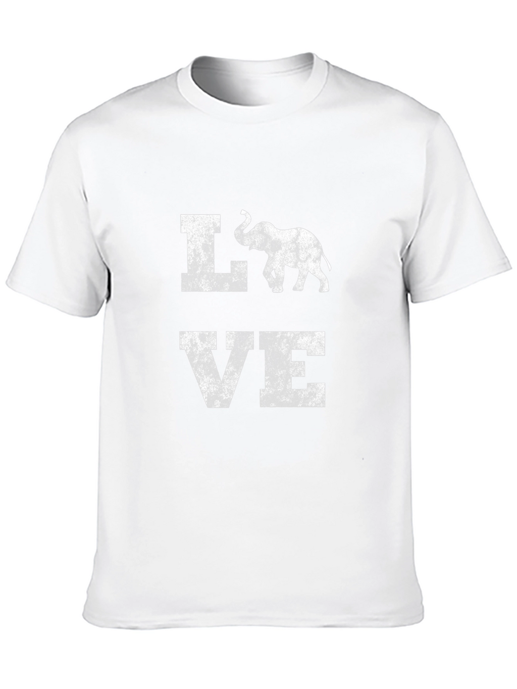Love Elephant Graphic Print Black T-Shirt
