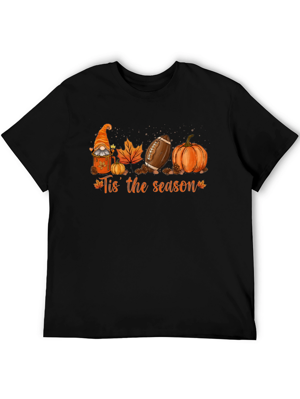Fall Season T-Shirt with Gnome Football Pumpkin
