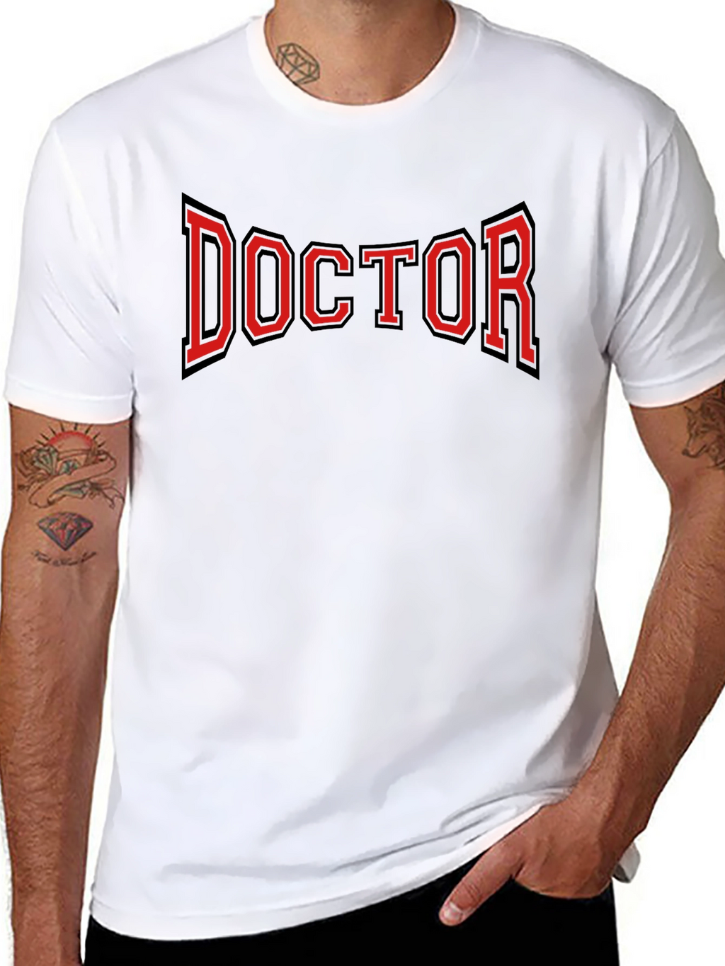 Doctor Graphic Tee - Black Cotton Blend T-Shirt