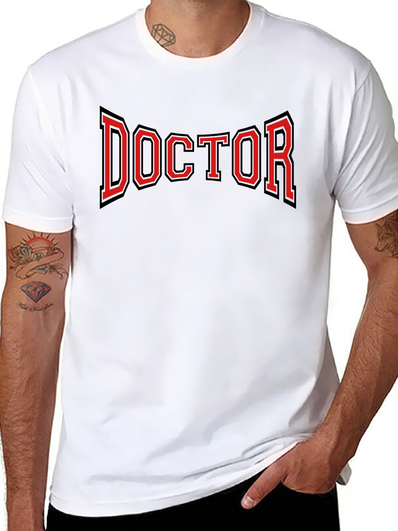 Doctor Graphic Tee - Black Cotton Blend T-Shirt