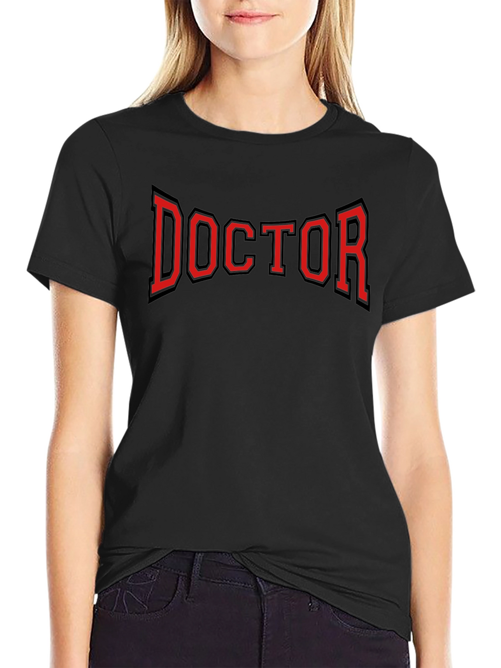 Doctor Graphic Tee - Black Cotton Blend T-Shirt