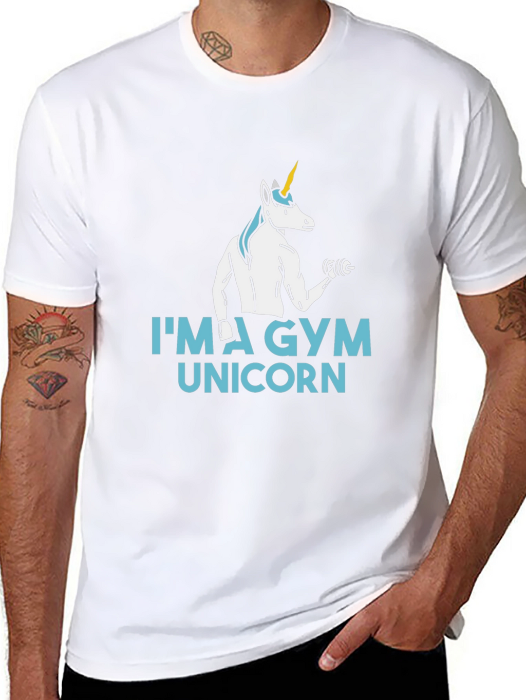 Gym Unicorn Black T-Shirt