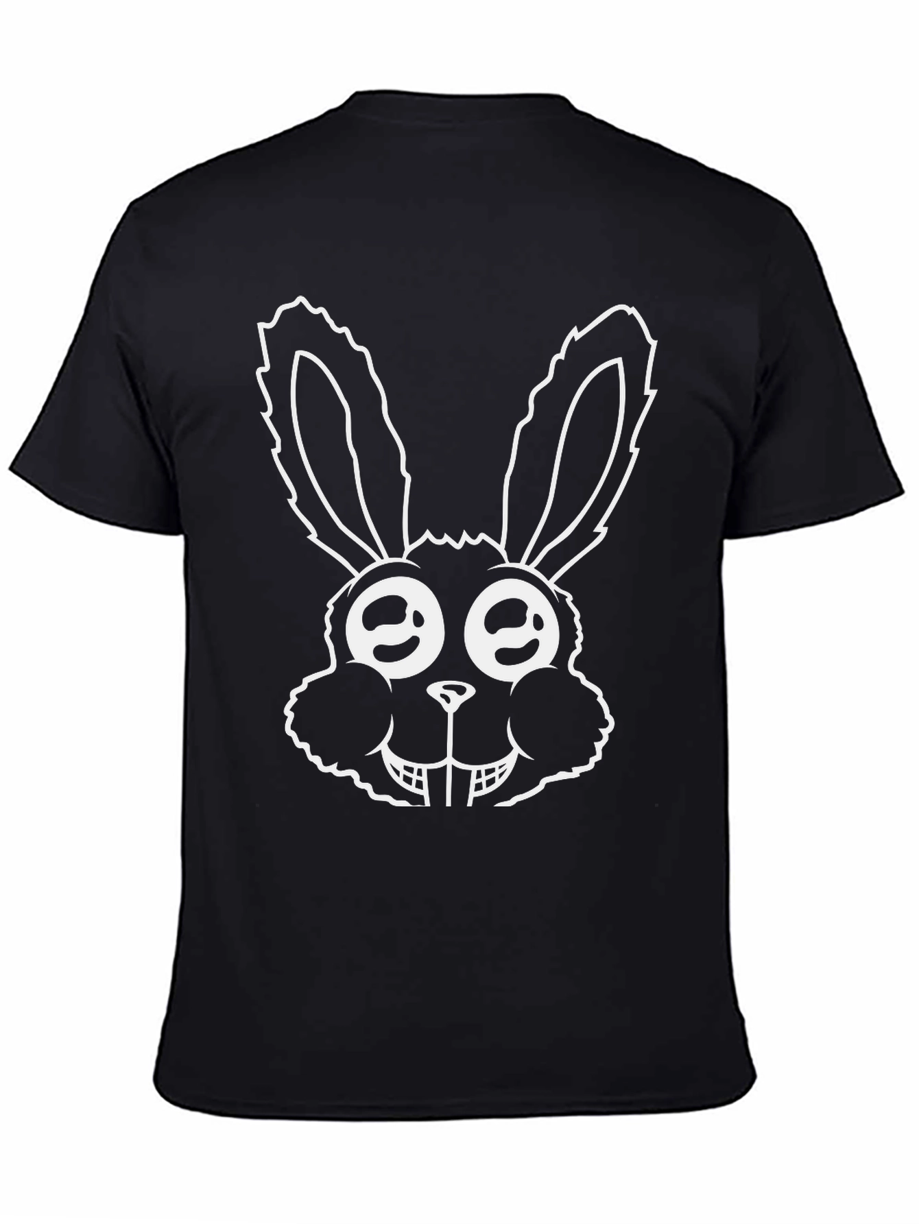 Funny Bunny Graphic Tee - Black Cotton T-Shirt