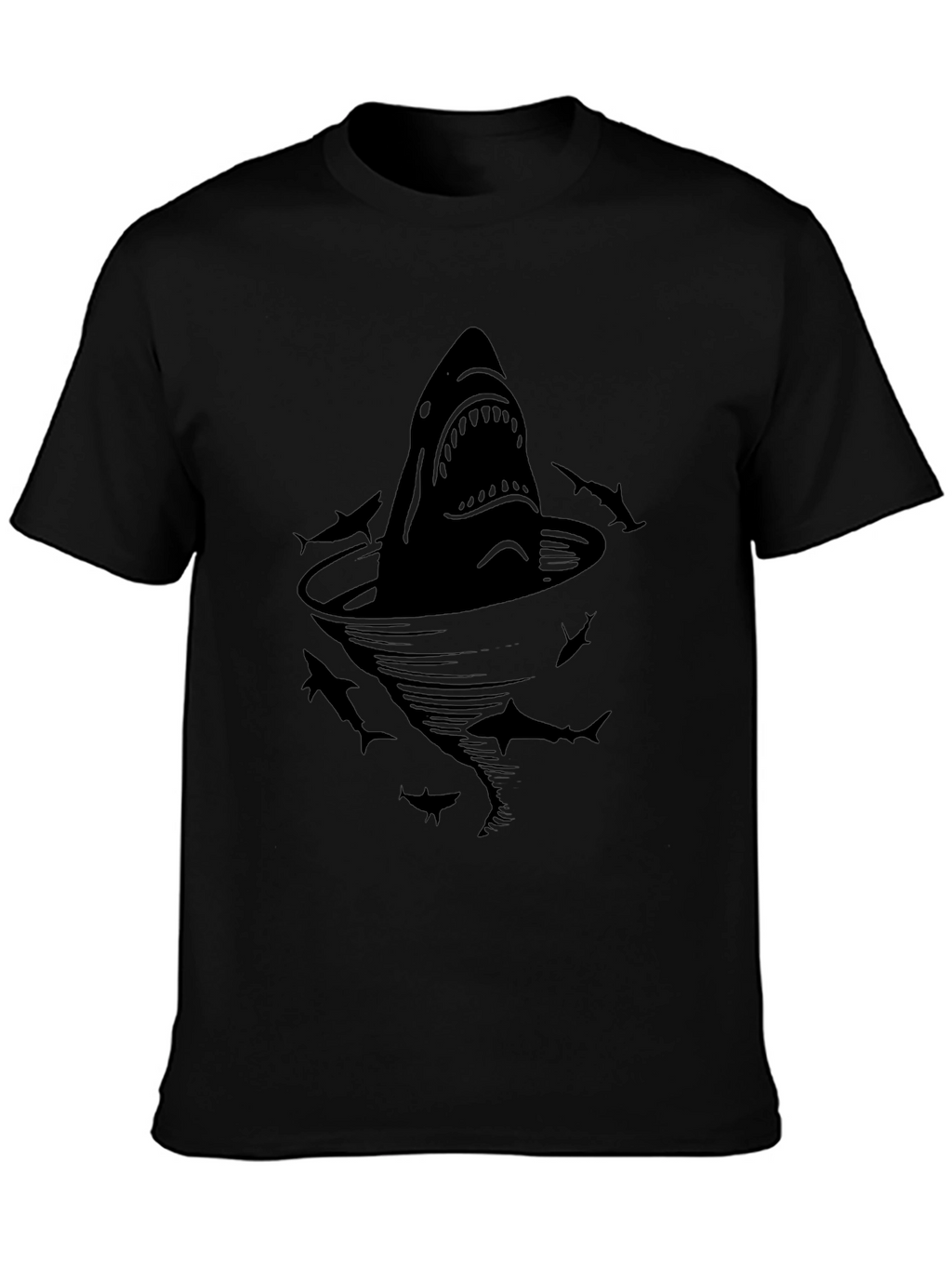 Shark Attack Graphic Tee - Black Cotton