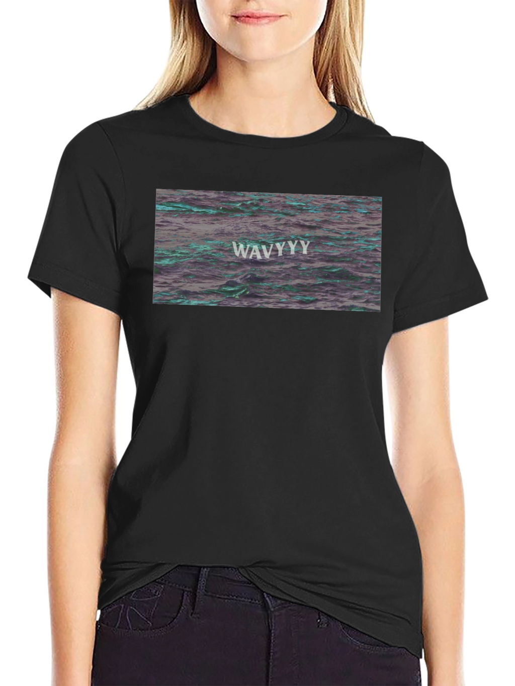 WAVY Water Graphic Tee - Trendy Design