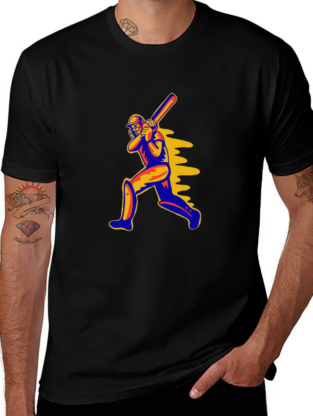Cricket Player Graphic T-Shirt