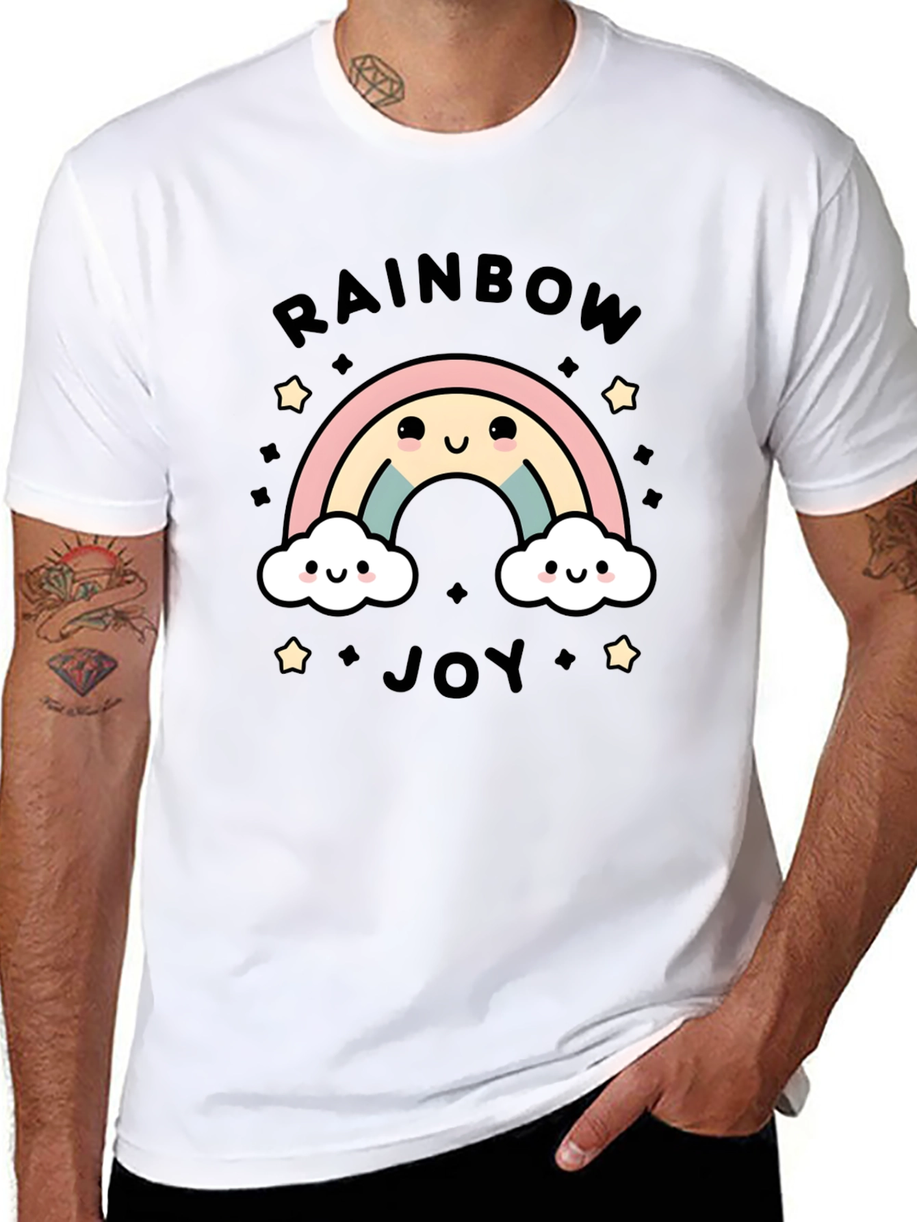 Rainbow Joy Graphic Tee - Cute Kawaii Style