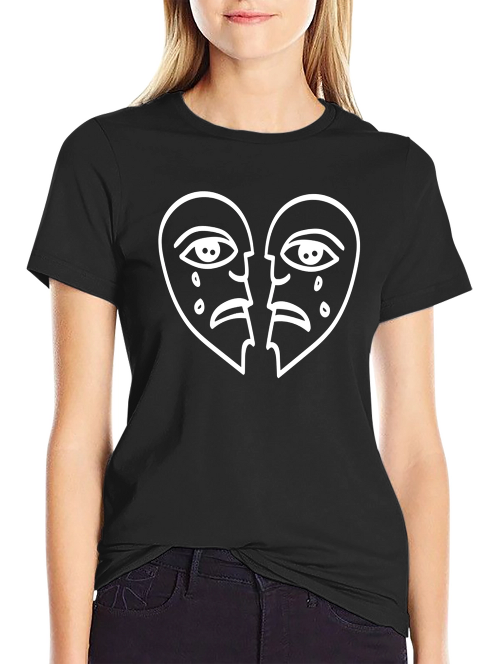 Broken Heart Faces Graphic T-Shirt