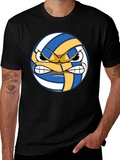 Angry Volleyball Graphic Tee - Mens Black T-Shirt