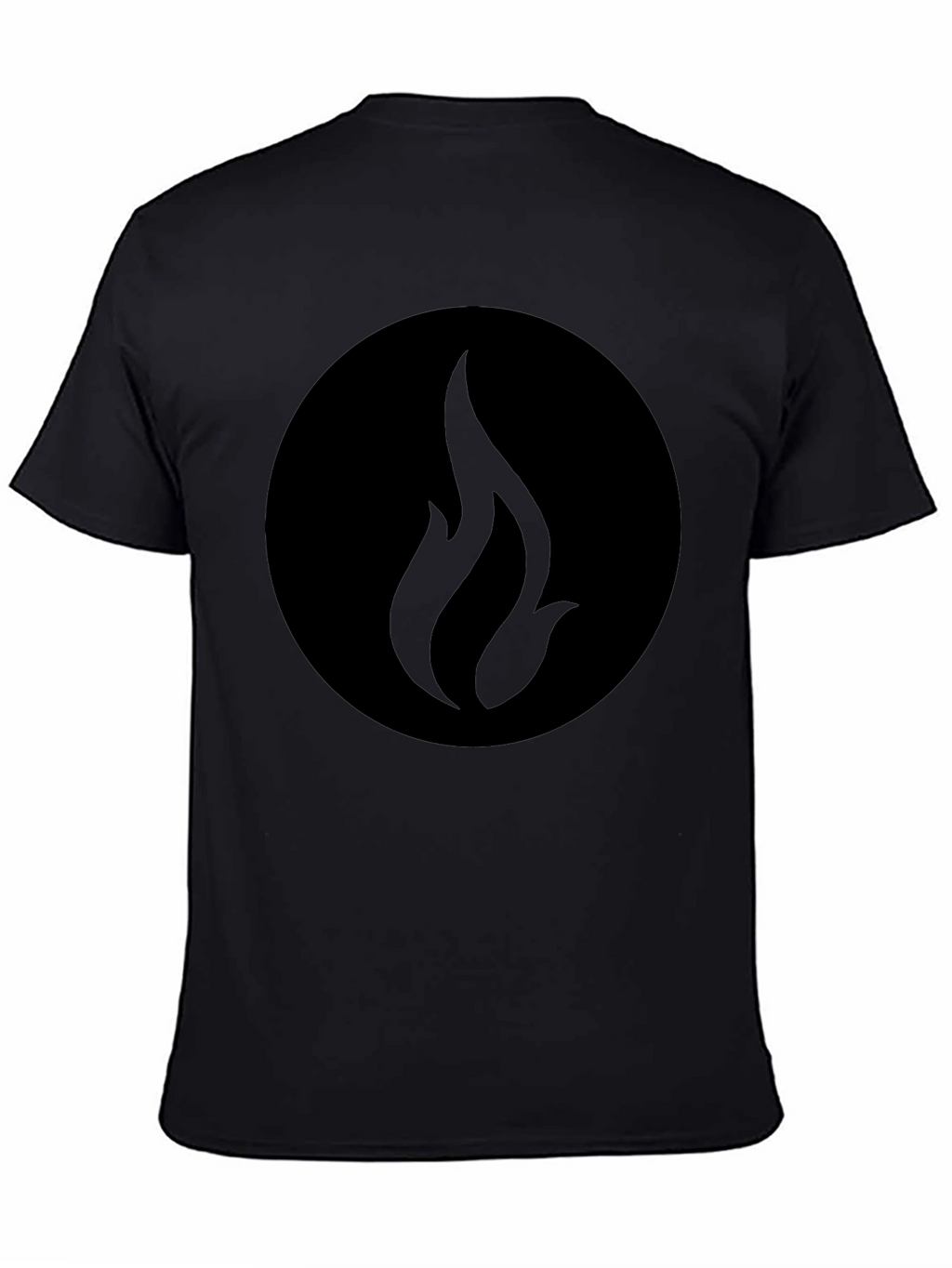 Black Graphic Tee - Abstract Flame Design