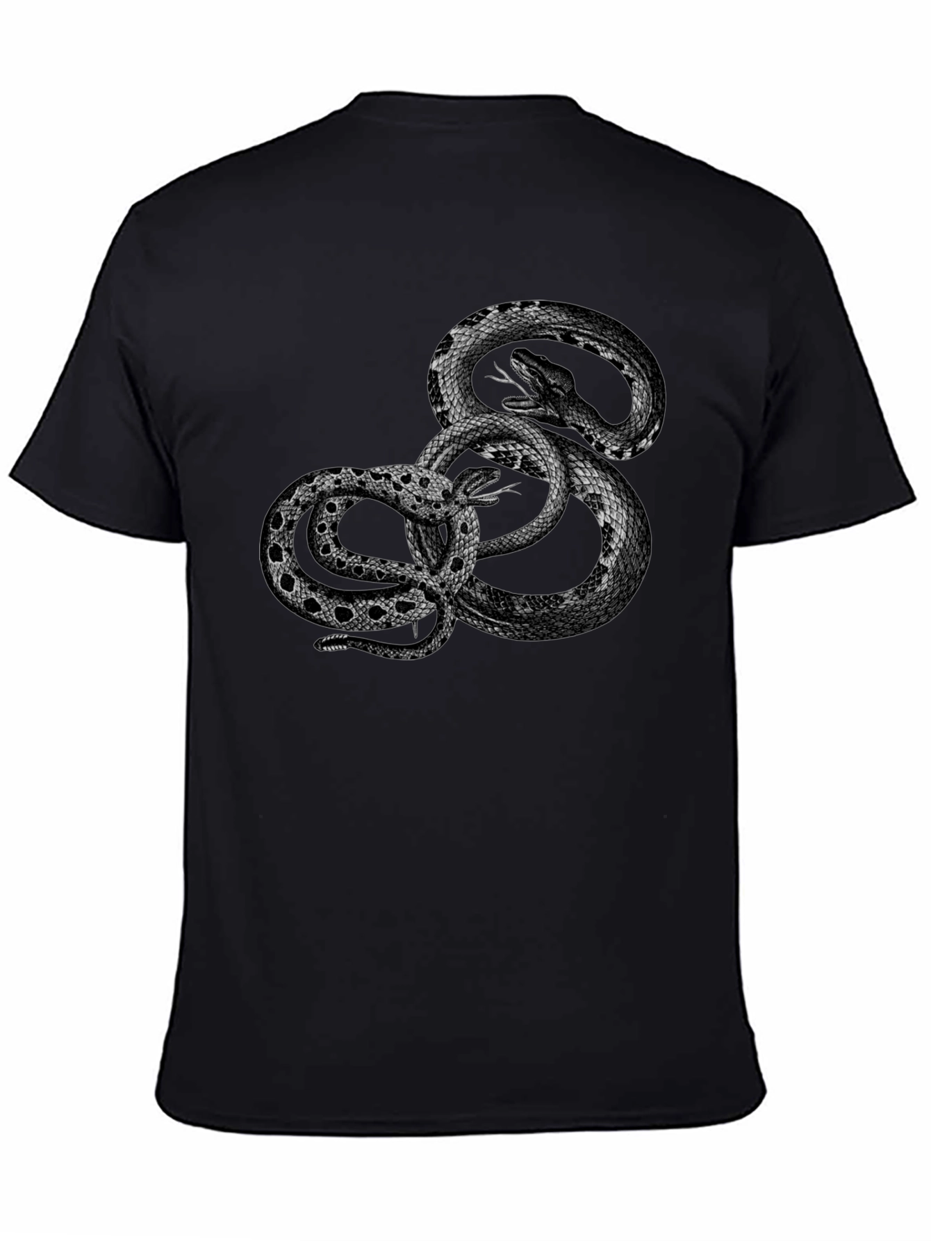 Black Snake Graphic Tee - Edgy Reptile Design