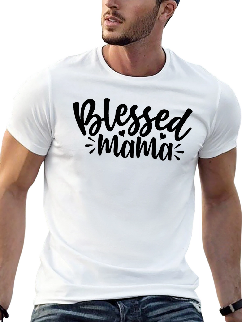 Blessed Mama Graphic Tee - Black