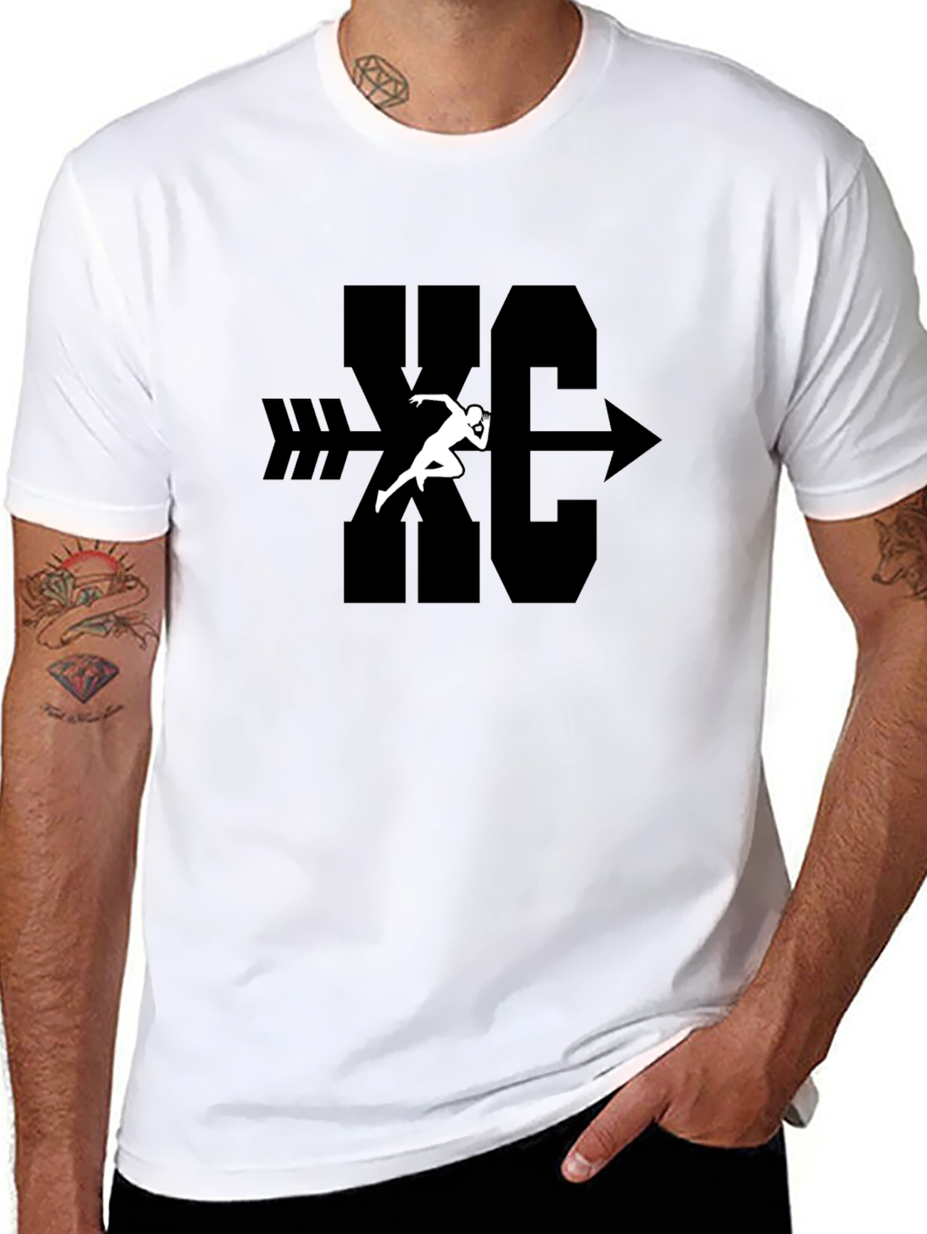 XC Cross Country Runner Arrow Graphic T-Shirt