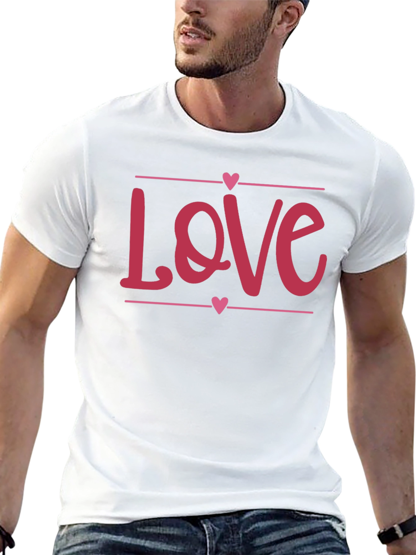 Love Heart Graphic Black T-Shirt - Valentines Day Gift