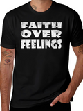 Faith Over Feelings Graphic Tee - Black