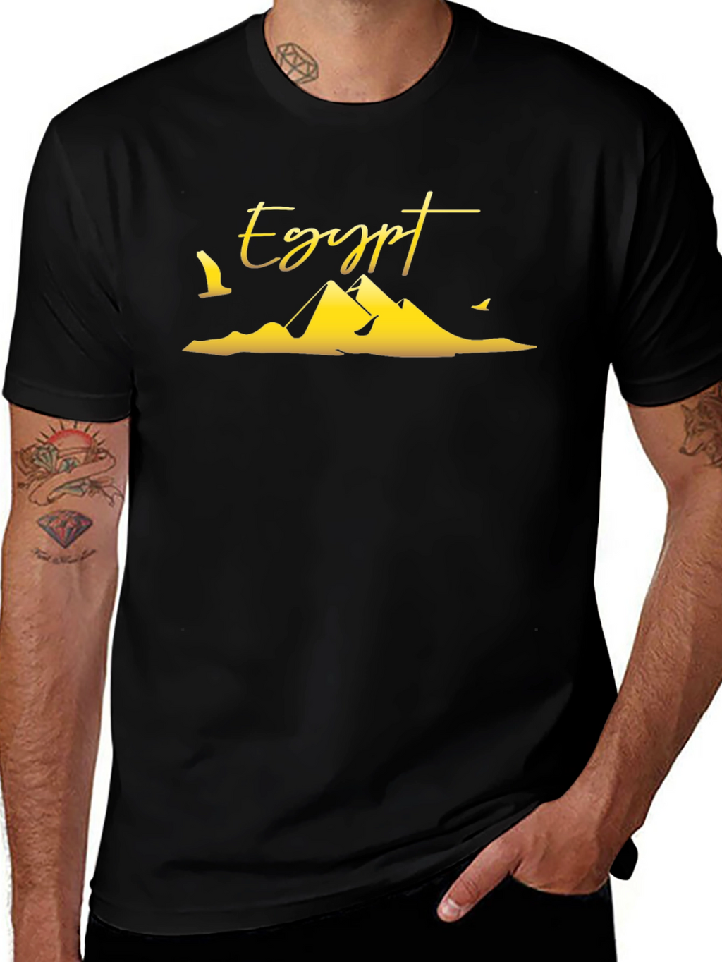 Egypt Pyramid T-Shirt - Black Cotton Tee