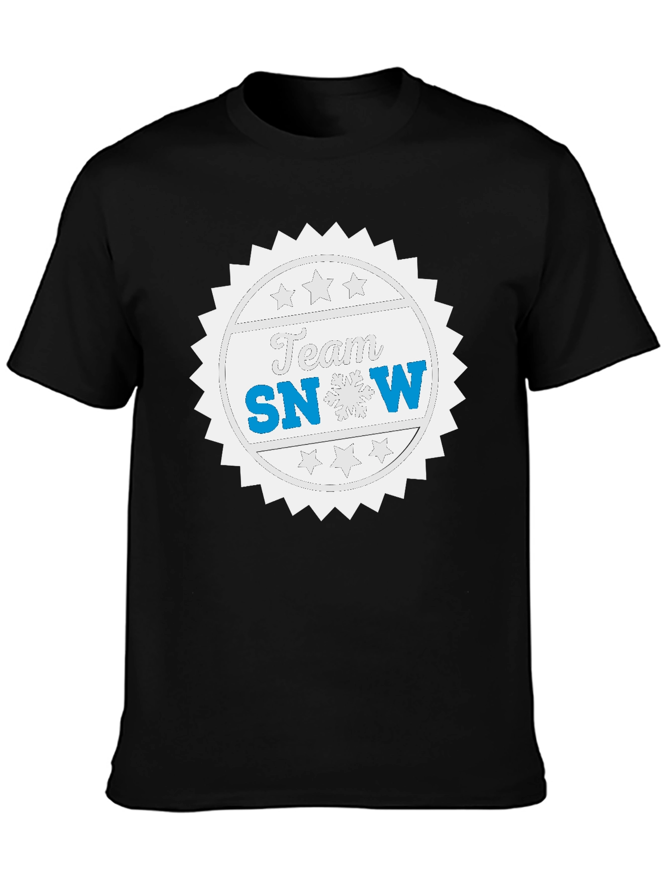 Team Snow Graphic T-Shirt - Black Crew Neck Tee