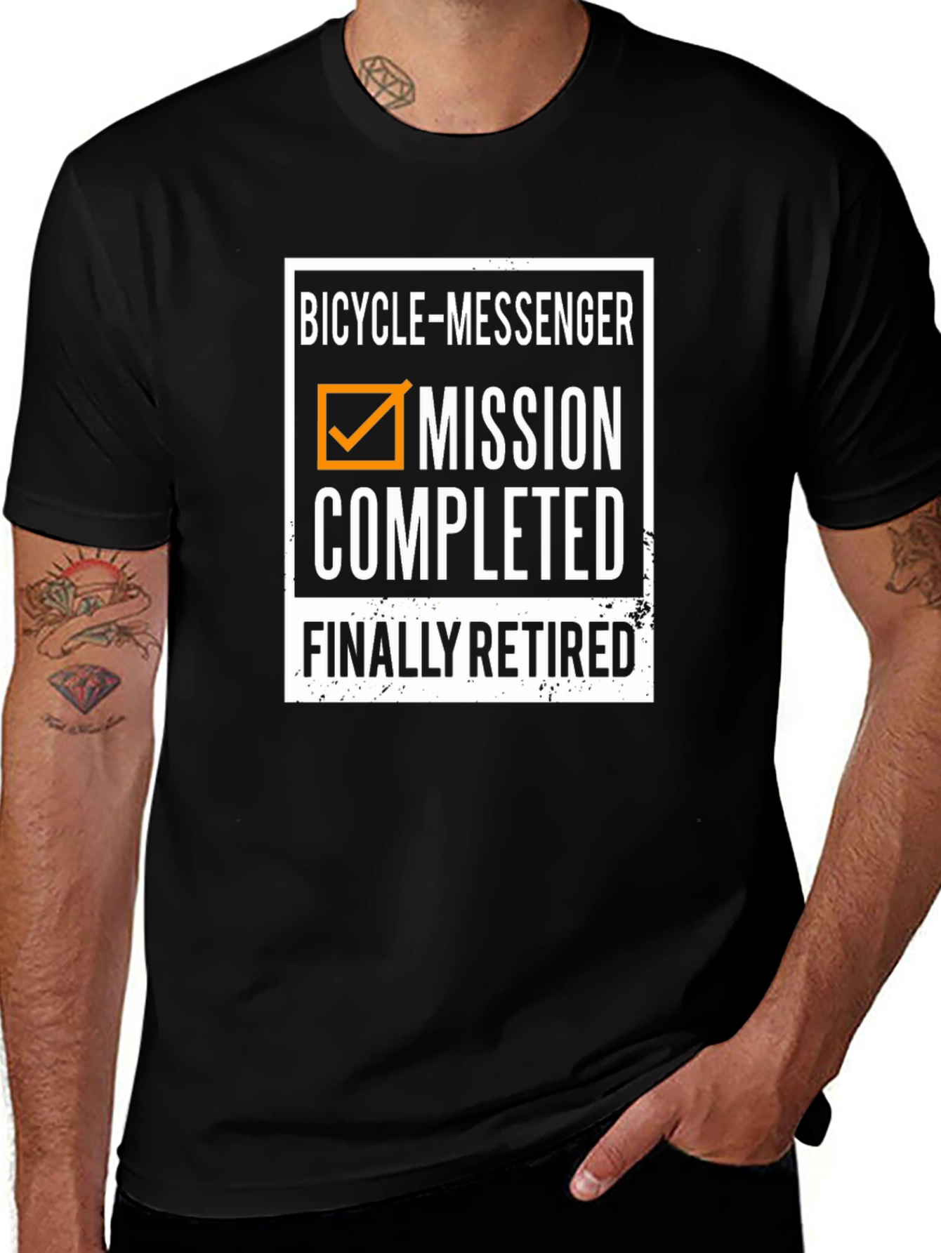 Bicycle Messenger Mission Completed Retired T-Shirt