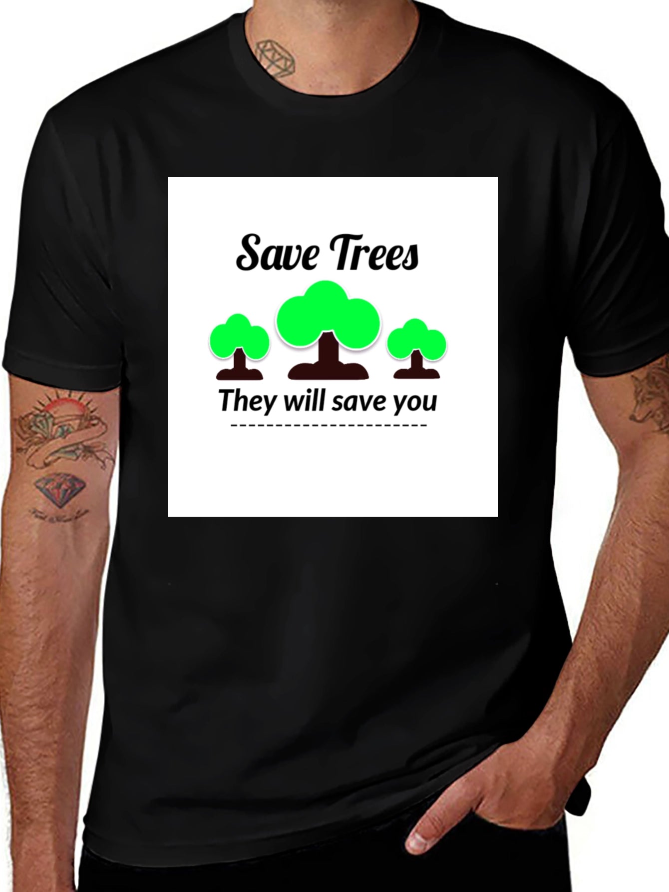 Eco-Friendly Save Trees Graphic T-Shirt