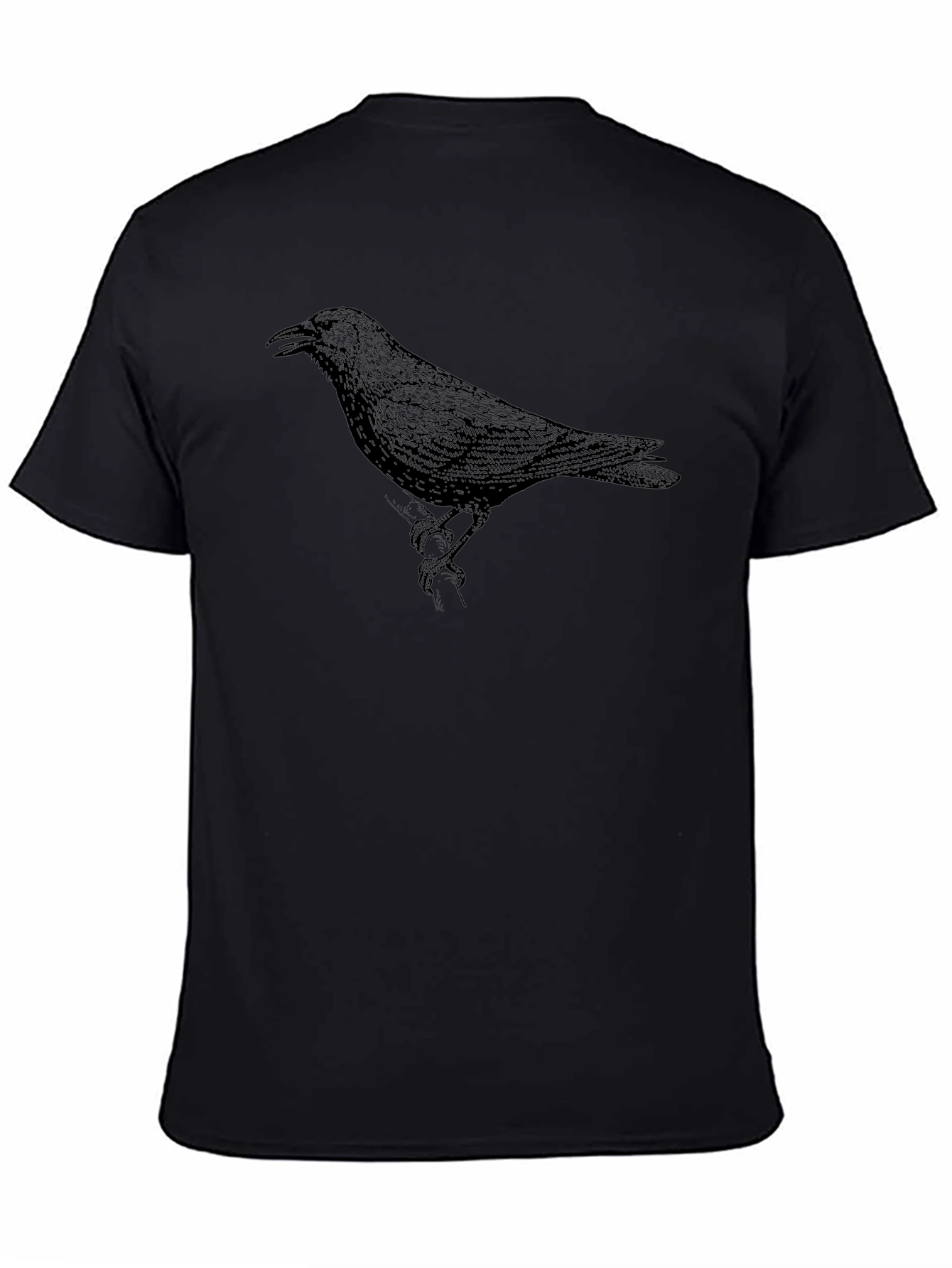 Raven Graphic Print Crew Neck T-Shirt