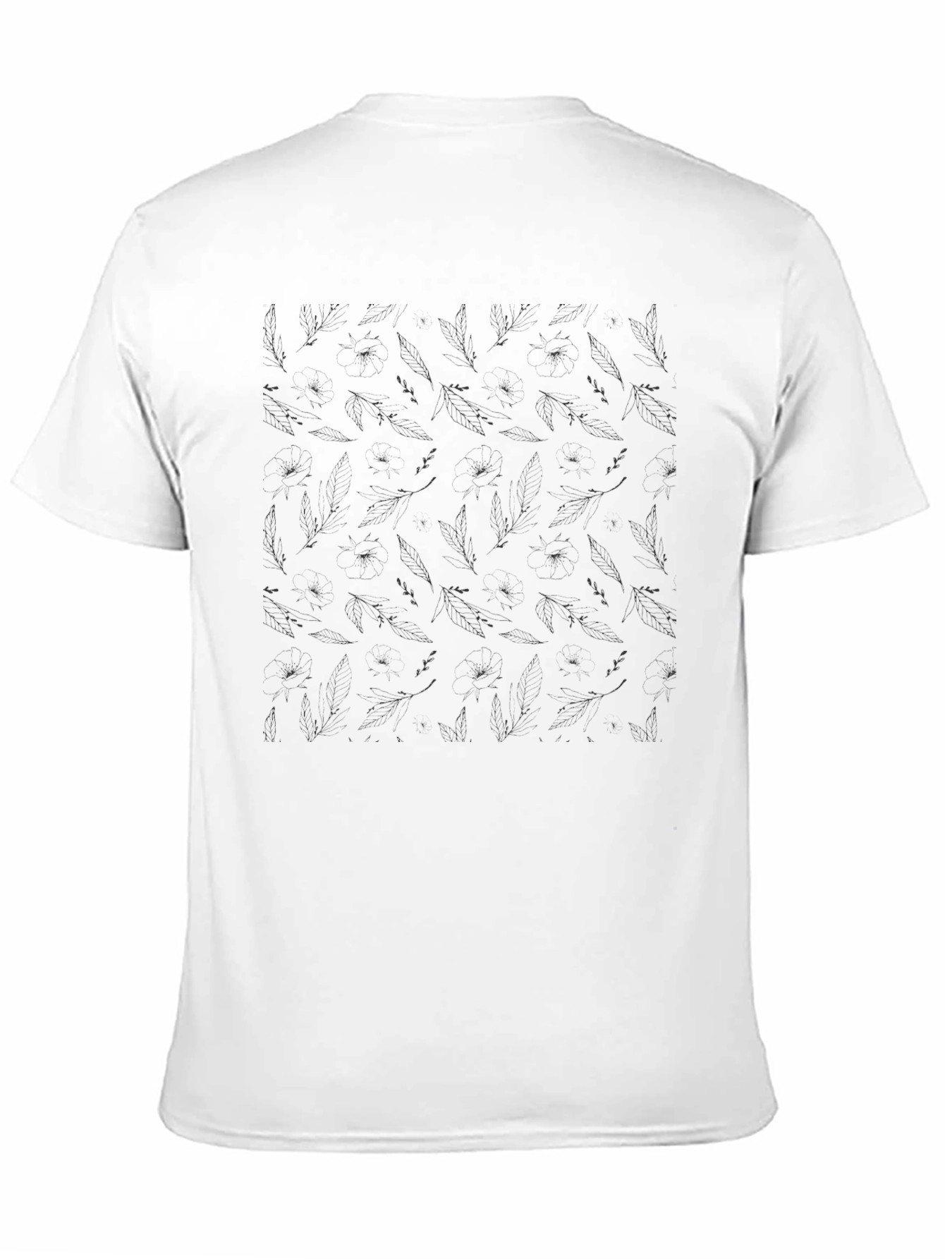 Mens Black Crew Neck T-Shirt with Subtle Pattern