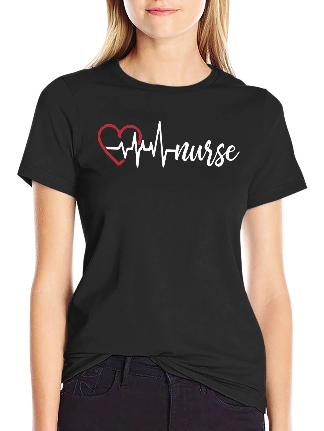 Nurse Heartbeat T-Shirt - Black