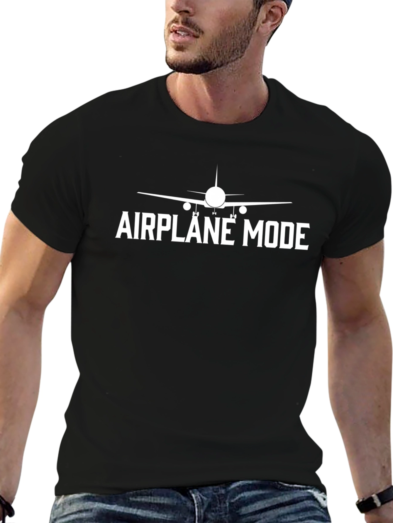 Airplane Mode Black Graphic Tee