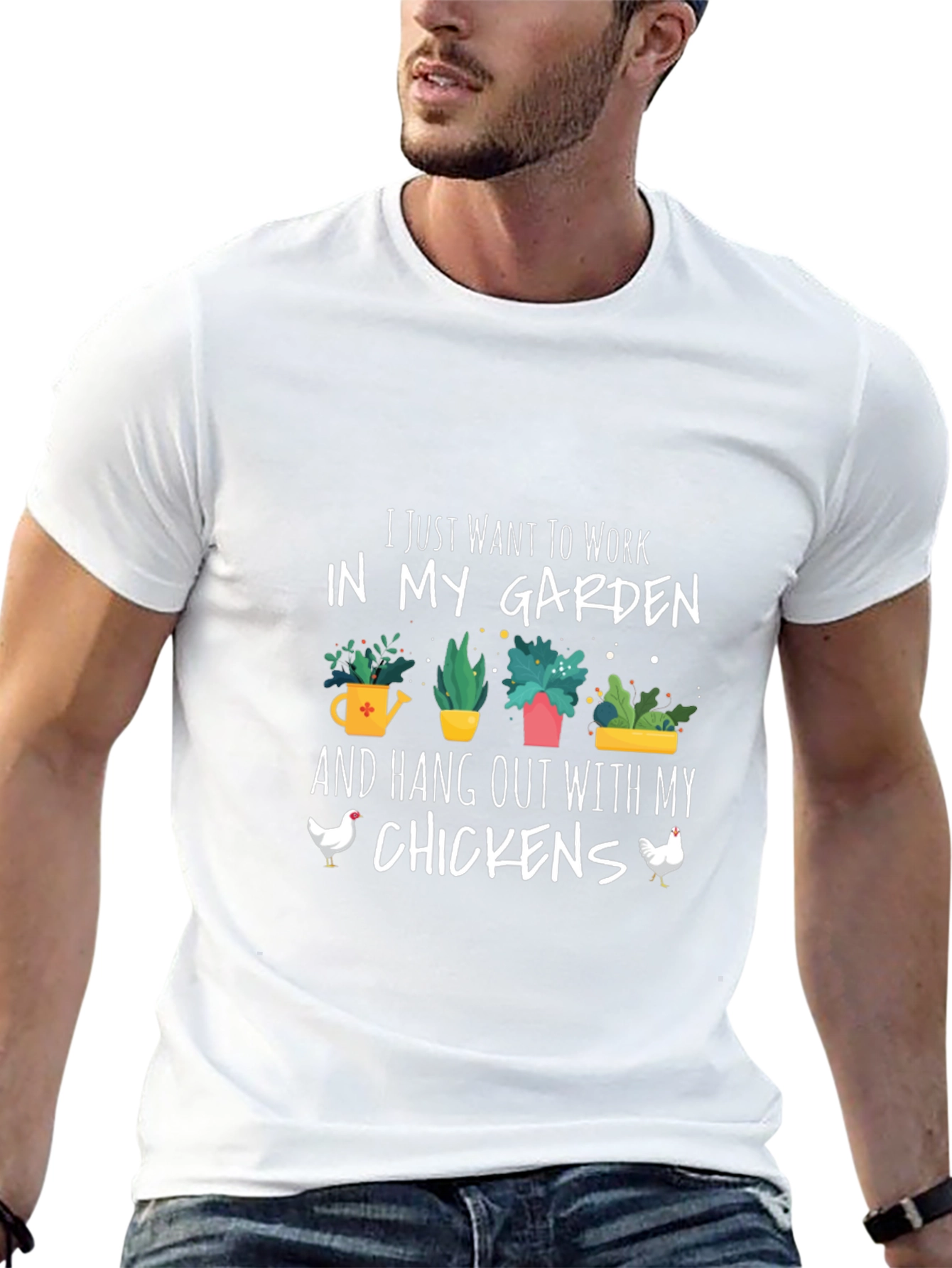Garden and Chickens Graphic T-Shirt