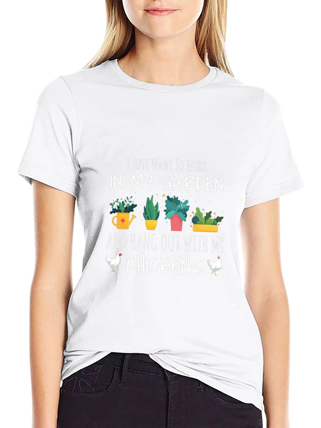 Garden and Chickens Graphic T-Shirt