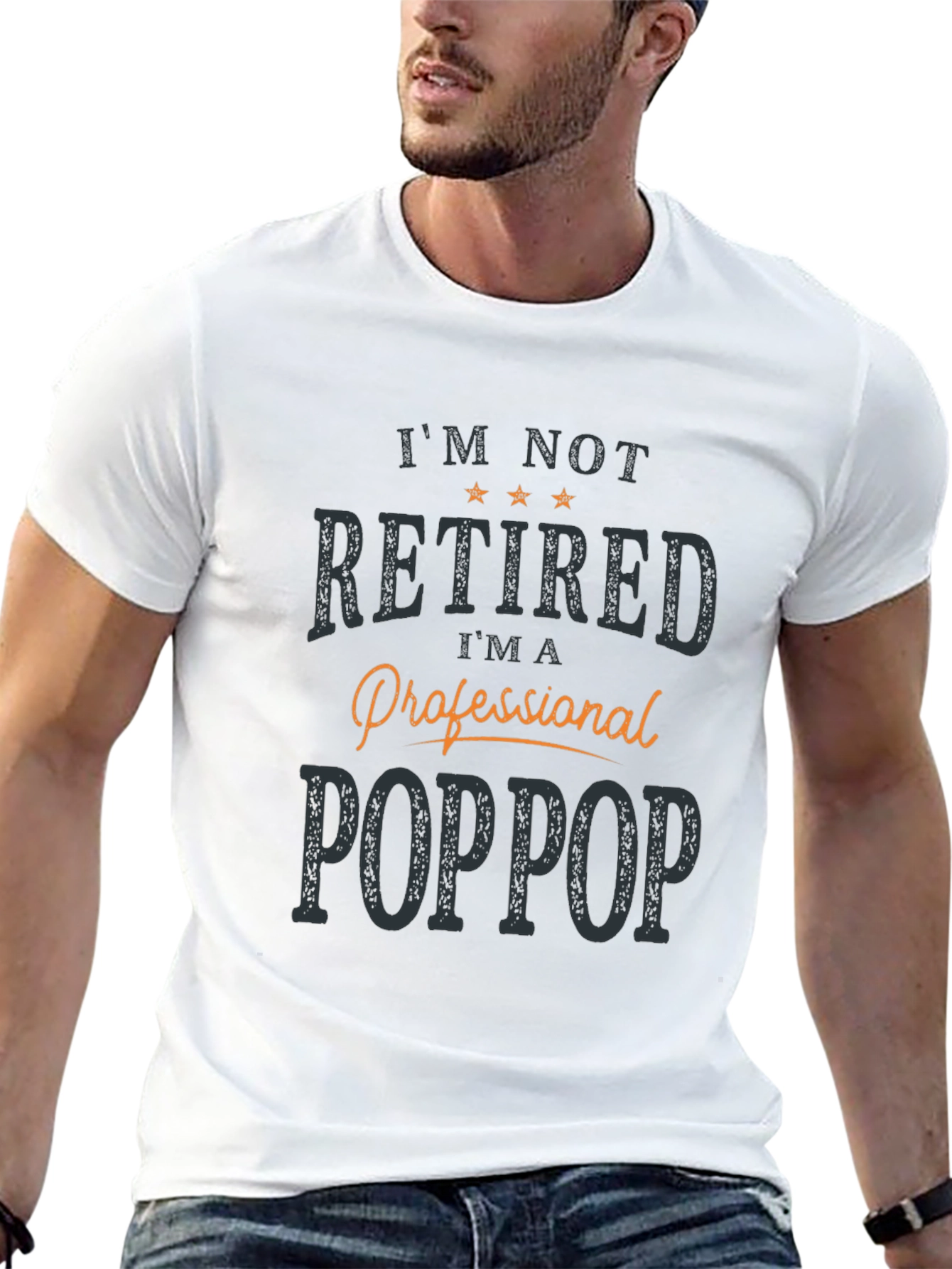 Professional Poppop T-Shirt -  Mens Black Novelty Tee
