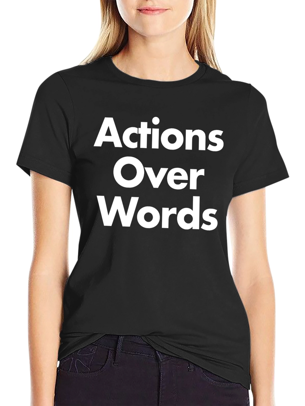 Actions Over Words Graphic Tee - Black