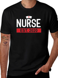Nurse Est. 2020 Black Graphic T-Shirt