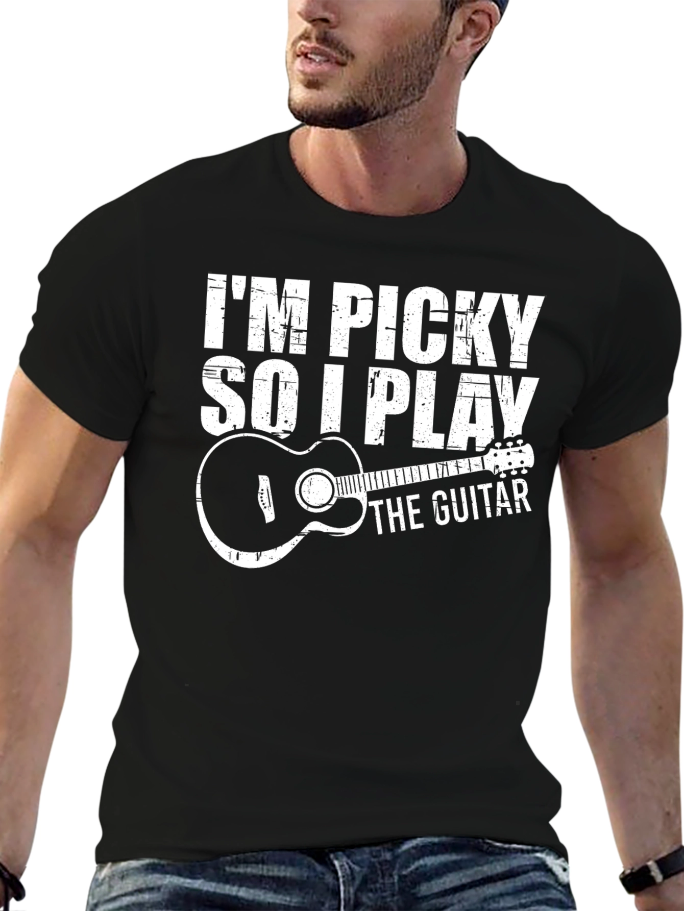 Picky Guitar Player Graphic T-Shirt