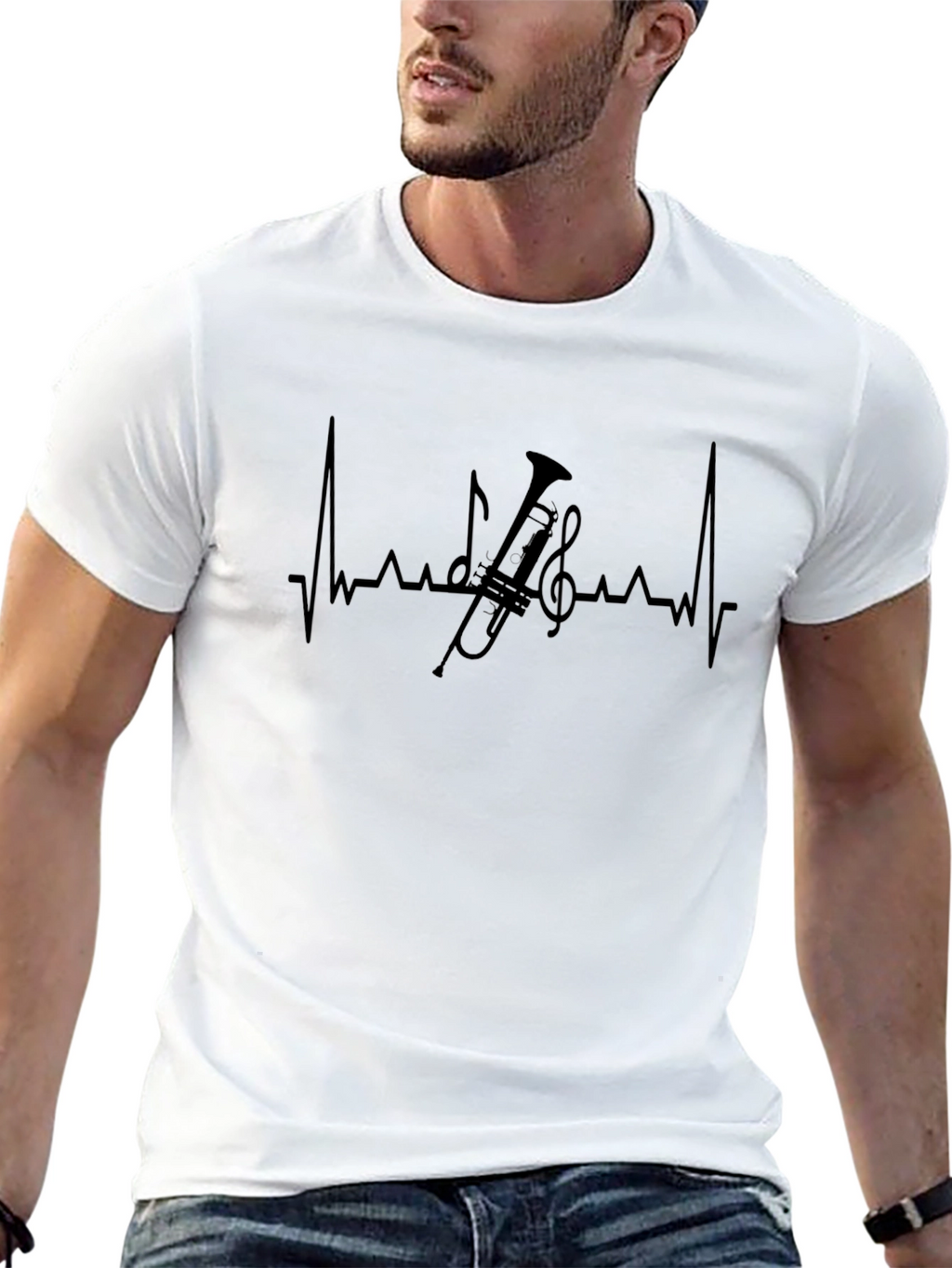 Music Heartbeat T-Shirt: Trumpet Player Apparel