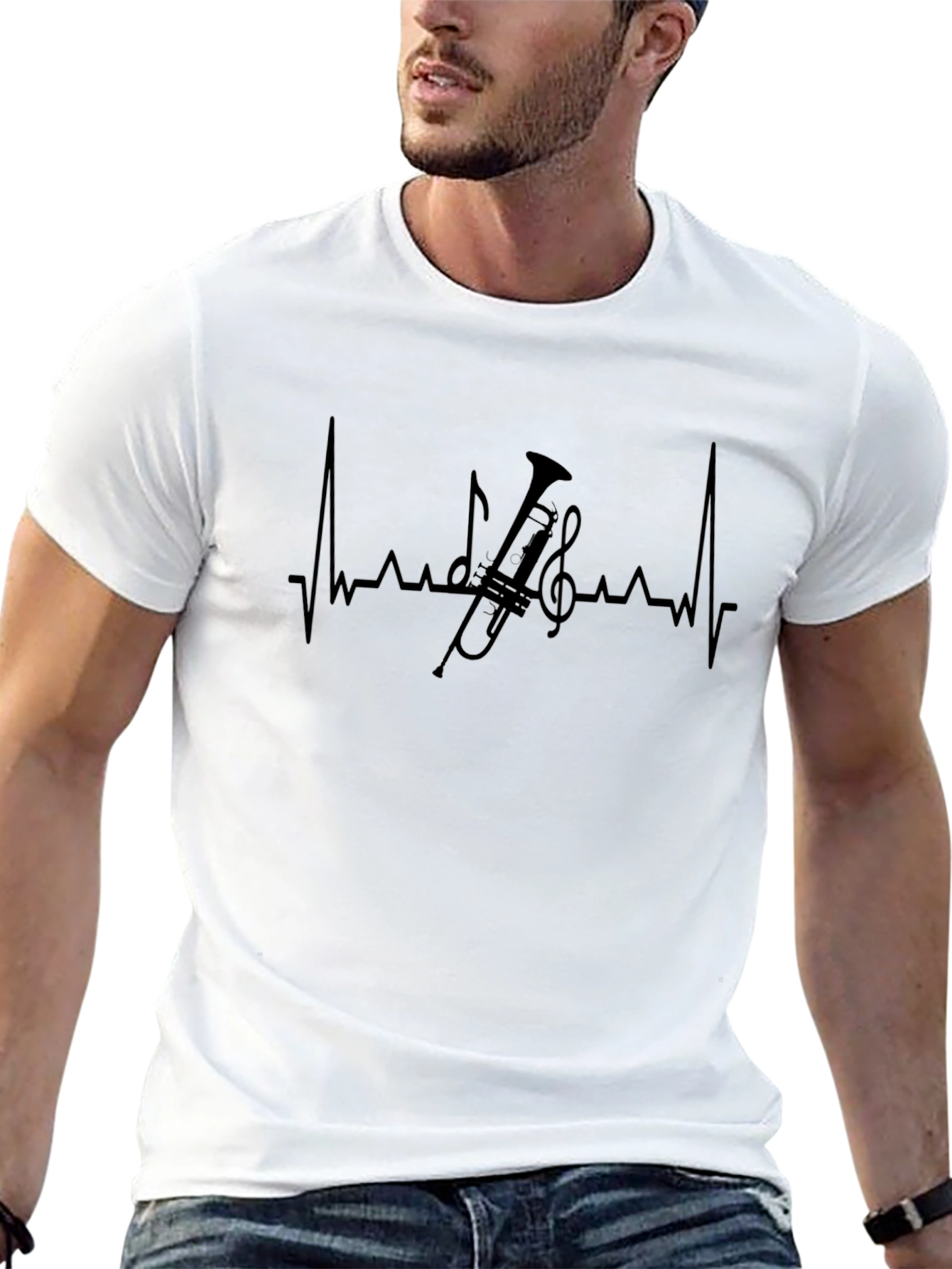 Music Heartbeat T-Shirt: Trumpet Player Apparel