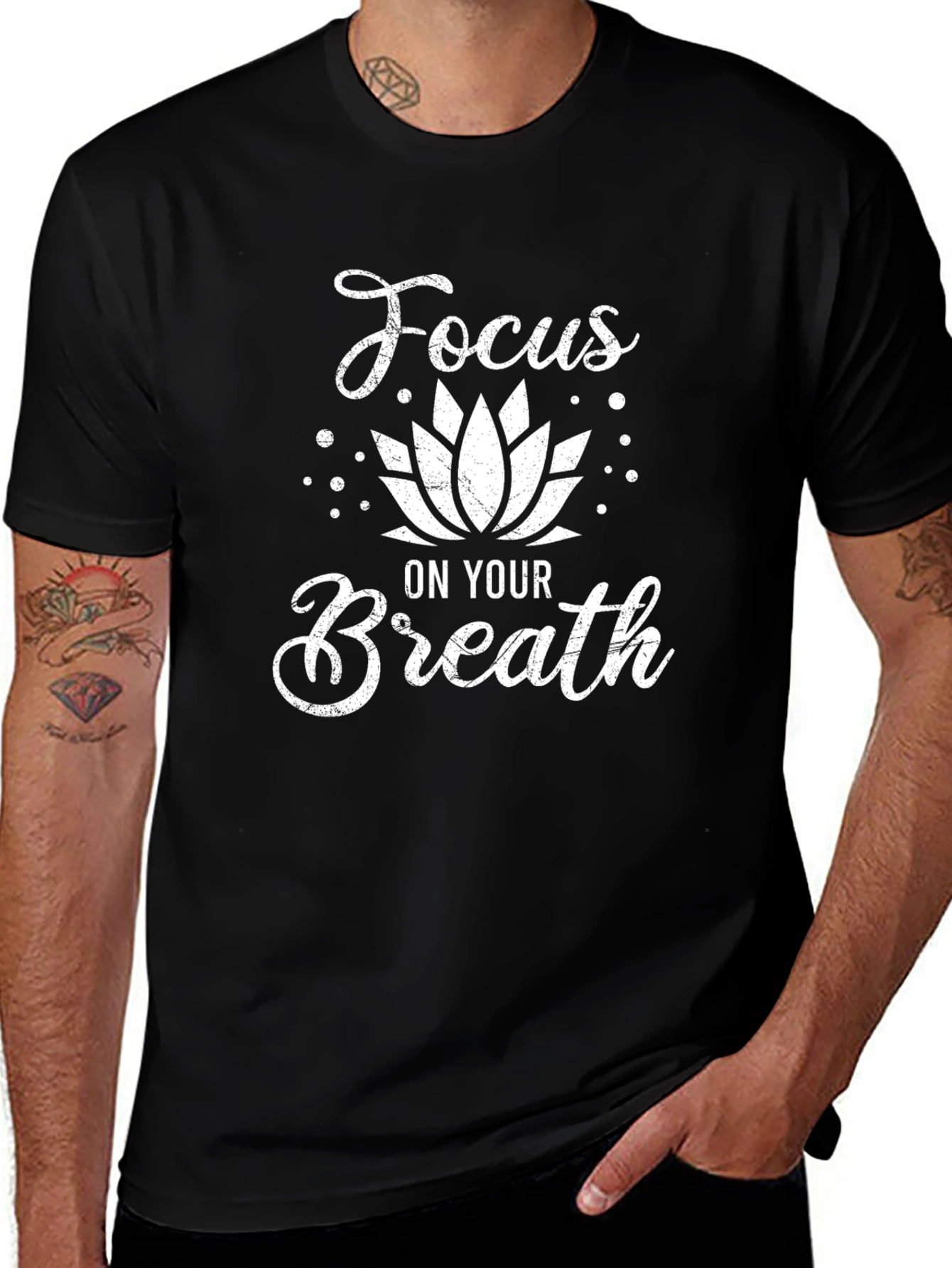 Focus On Your Breath Graphic Tee - Black