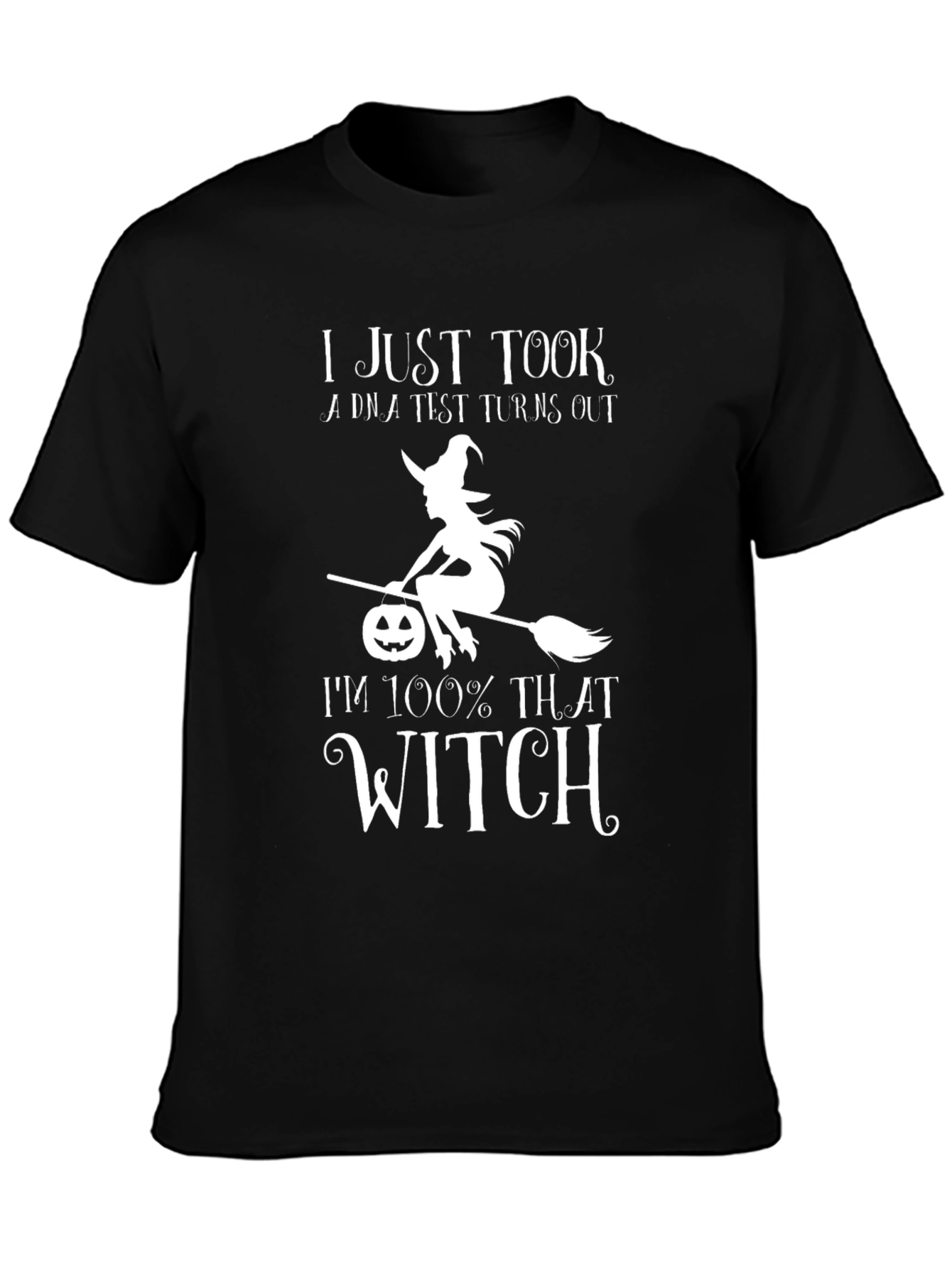 Funny Halloween Witch DNA Test Black T-Shirt